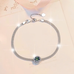 Vòng Tay ESME ESSL017C Kim Cương Đá Moissanite Bạc 925 Xi Kim 5 lớp