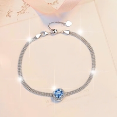 Vòng Tay ESME ESSL017C Kim Cương Đá Moissanite Bạc 925 Xi Kim 5 lớp