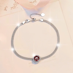 Vòng Tay ESME ESSL017C Kim Cương Đá Moissanite Bạc 925 Xi Kim 5 lớp