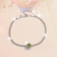 Vòng Tay ESME ESSL017C Kim Cương Đá Moissanite Bạc 925 Xi Kim 5 lớp