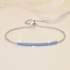 Vòng Tay ESME ESSL010C Kim Cương Đá Moissanite Bạc 925 Xi Kim 5 lớp