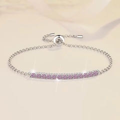 Vòng Tay ESME ESSL010C Kim Cương Đá Moissanite Bạc 925 Xi Kim 5 lớp