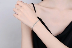 Vòng Tay ESME ESSL011C Kim Cương Đá Moissanite Bạc 925 Xi Kim 5 lớp