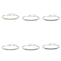 Vòng Tay ESME ESSL011C Kim Cương Đá Moissanite Bạc 925 Xi Kim 5 lớp