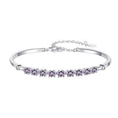 Vòng Tay ESME ESSL011C Kim Cương Đá Moissanite Bạc 925 Xi Kim 5 lớp
