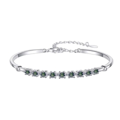 Vòng Tay ESME ESSL011C Kim Cương Đá Moissanite Bạc 925 Xi Kim 5 lớp