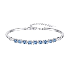 Vòng Tay ESME ESSL011C Kim Cương Đá Moissanite Bạc 925 Xi Kim 5 lớp