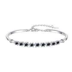 Vòng Tay ESME ESSL011C Kim Cương Đá Moissanite Bạc 925 Xi Kim 5 lớp