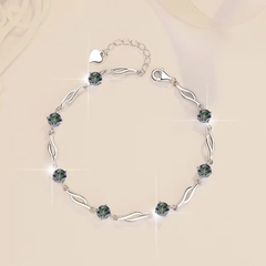 Vòng Tay ESME ESSL012C Kim Cương Đá Moissanite Bạc 925 Xi Kim 5 lớp