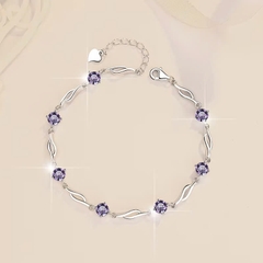 Vòng Tay ESME ESSL012C Kim Cương Đá Moissanite Bạc 925 Xi Kim 5 lớp