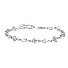 Vòng Tay ESME ESSL012C Kim Cương Đá Moissanite Bạc 925 Xi Kim 5 lớp