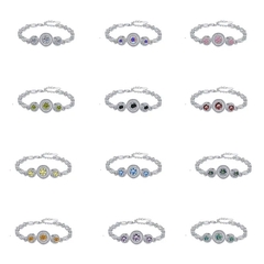 Vòng Tay ESME ESSL015C Kim Cương Đá Moissanite Bạc 925 Xi Kim 5 lớp