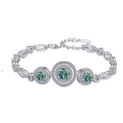 Vòng Tay ESME ESSL015C Kim Cương Đá Moissanite Bạc 925 Xi Kim 5 lớp