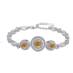Vòng Tay ESME ESSL015C Kim Cương Đá Moissanite Bạc 925 Xi Kim 5 lớp