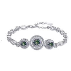 Vòng Tay ESME ESSL015C Kim Cương Đá Moissanite Bạc 925 Xi Kim 5 lớp