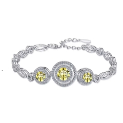 Vòng Tay ESME ESSL015C Kim Cương Đá Moissanite Bạc 925 Xi Kim 5 lớp