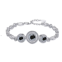 Vòng Tay ESME ESSL015C Kim Cương Đá Moissanite Bạc 925 Xi Kim 5 lớp