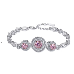 Vòng Tay ESME ESSL015C Kim Cương Đá Moissanite Bạc 925 Xi Kim 5 lớp