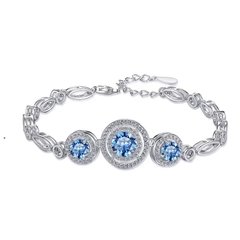 Vòng Tay ESME ESSL015C Kim Cương Đá Moissanite Bạc 925 Xi Kim 5 lớp