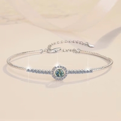 Vòng Tay ESME ESSL014C Kim Cương Đá Moissanite Bạc 925 Xi Kim 5 lớp