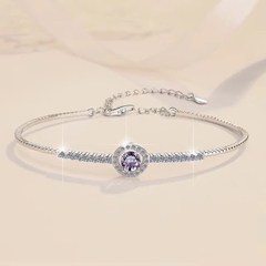 Vòng Tay ESME ESSL014C Kim Cương Đá Moissanite Bạc 925 Xi Kim 5 lớp
