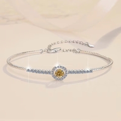 Vòng Tay ESME ESSL014C Kim Cương Đá Moissanite Bạc 925 Xi Kim 5 lớp