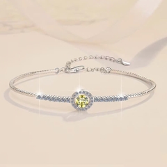 Vòng Tay ESME ESSL014C Kim Cương Đá Moissanite Bạc 925 Xi Kim 5 lớp