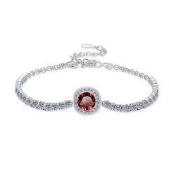 Vòng Tay ESME ESSL024C Kim Cương Đá Moissanite Bạc 925 Xi Kim 5 lớp