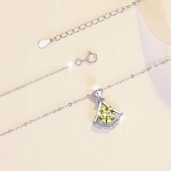 Dây Chuyền ESME ESHK037Y Kim Cương Đá Moissanite Bạc 925 Xi Kim 5 lớp