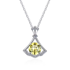 Dây Chuyền ESME ESHK037Y Kim Cương Đá Moissanite Bạc 925 Xi Kim 5 lớp