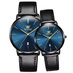 Đồng Hồ Cặp OLEVS-5869B Dây Da Chính Hãng