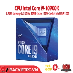 CPU Intel Core i9-10900K (3.7GHz turbo up to 5.3GHz, 10 nhân 20 luồng, 20MB Cache, 125W) - Socket Intel LGA 1200