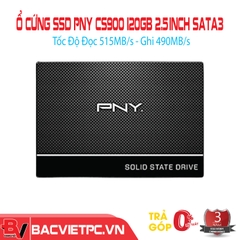 Ổ cứng SSD PNY CS900 120GB 2.5: SATA3 (Đọc 515MB/s - Ghi 490MB/s)