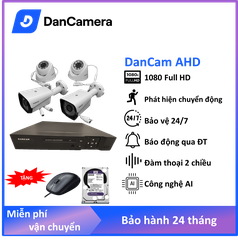 Trọn Bộ Camera 4 Mắt Dancam Full HD 1080p - Bộ 4 Camera trong nhà,ngoài trời, giám sát 24/7