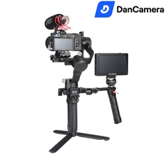 Tay cầm CNC Uurig hỗ trợ quay video có giá gắn đèn,mic kiêm sạc điện thoại không dây