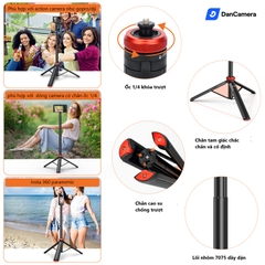 Gậy Selfie stick và tripod uurig 2 trong 1 TP - 03 dài 1m2 đa năng dành cho Gopro/insta360/DJI