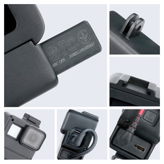 Khung vlog gắn mic, đèn LED cho gopro 5,6,7 Black