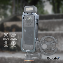 Khung camera cage Eclaté |Hợp Kim Nhôm | dành cho insta360 x4| Hỗ trợ quay dọc