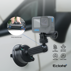 Giá đỡ cốc hút cho Camera hành động Eclate| Gopro,Insta360, DJI| chất liệu CNC