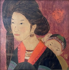Mẹ cõng bé