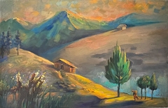 Ngôi nhà và rặng cây