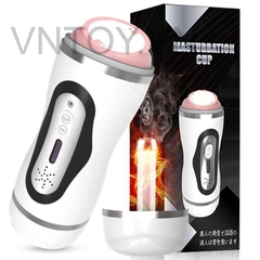 Cốc thủ dâm 2 đầu tự động rung rên la sưởi ấm hình âm đạo và môi