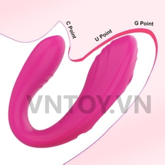 Máy rung âm đạo hình chữ U điều khiển từ xa kích thích 2 điểm