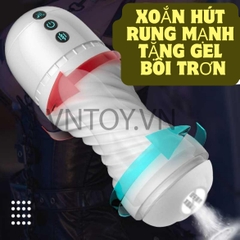 Cốc thủ dâm hút xoắn rung dương vật cao cấp
