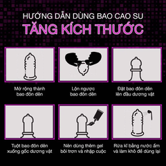 Bao cao su đôn dên tăng kích thước hình đầu voi