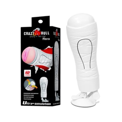 Âm đạo giả dính tường 12 tần số rung, sạc - Crazy Bull White Flora