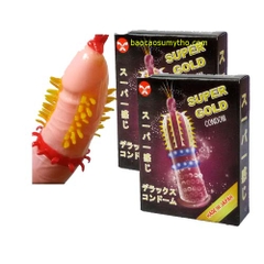 Bao cao su SUPER GOLD Siêu Gân Gai Bi (Hộp 2 cái)