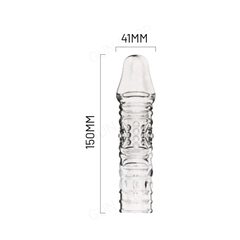 Bao cao su đôn dên tăng kích thước Aichao - Gân và điểm nổi (Hộp màu xanh)