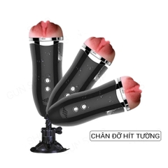 Âm đạo giả dính tường, có rung và rên, dùng sạc - Jiuai Wallmount