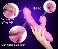 Dương vật giả đa năng rung thụt bú mút sưởi ấm